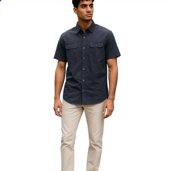 Asmara Charcoal Grey Button Down Utility Shirt Large NEW - Picture 1 of 8